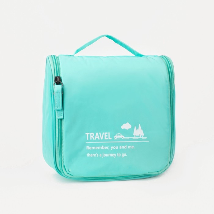 Косметичка-несессер, отдел на молнии, с ручкой, с крючком, цвет мятный