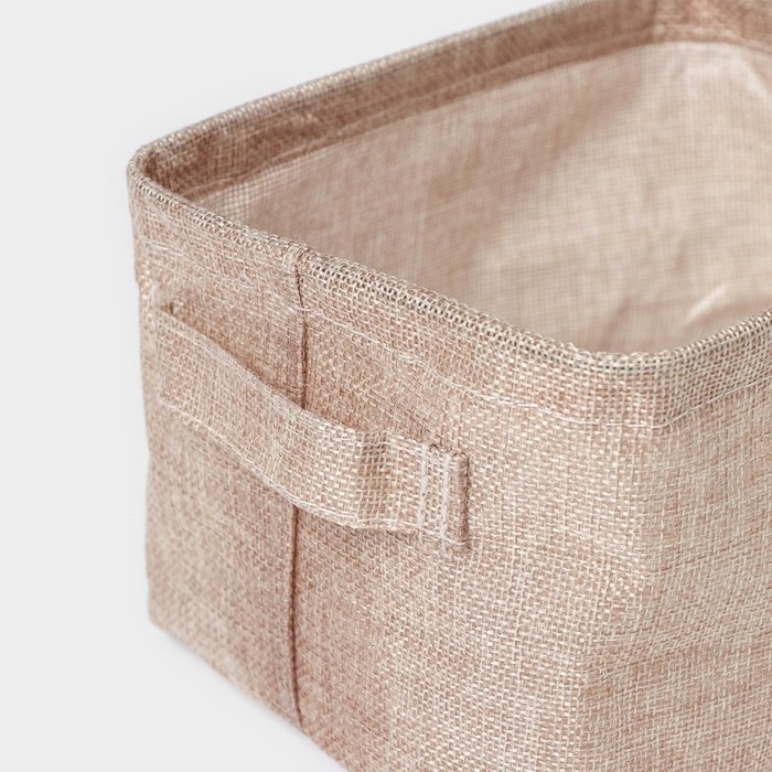 Корзинка для мелочей с ручками Доляна &laquo;Тильма&raquo;, 20&times;17&times;13 см, цвет бежевый