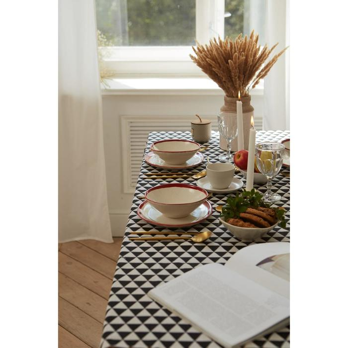 Скатерть Доляна "Треугольники" 145х145&plusmn;3см,100%пэ, рогожка 130 гр/м