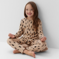 Пижама детская (лонгслив и брюки) KAFTAN "Елки" р.30 (98-104)