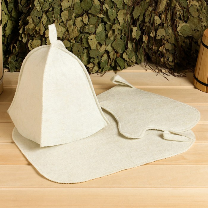 Набор для бани Набор для бани "3 в 1" шапка, коврик, рукавица