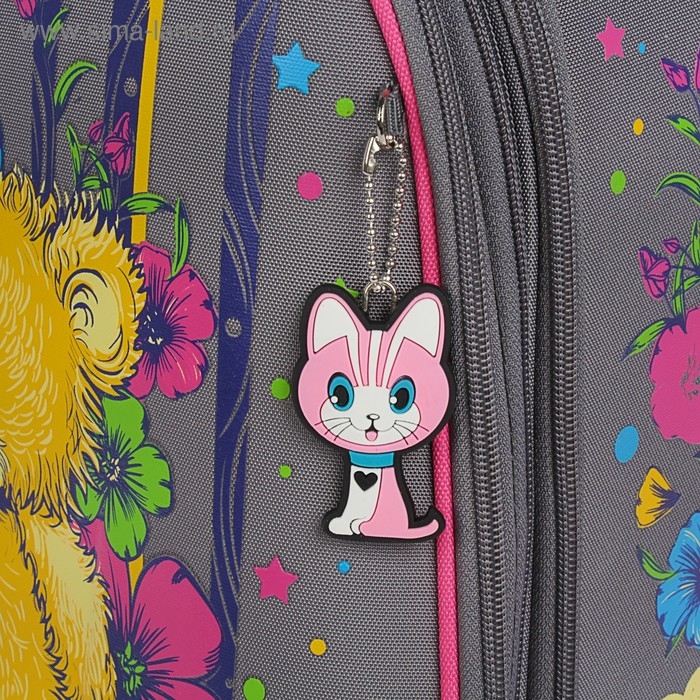 Рюкзак каркасный школьный 36 х 28 х 16 см, эргономичная спинка, Stavia "Мишка", серый