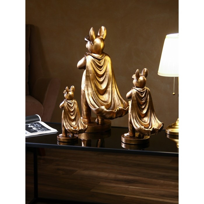 Набор подставок для мелочей &laquo;Бульдог стоящий&raquo;, полистоун, 58 см, цвет золото