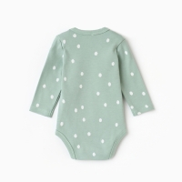 Боди детское с длинным рукавом "Лисичка", цвет ментол, рост 68