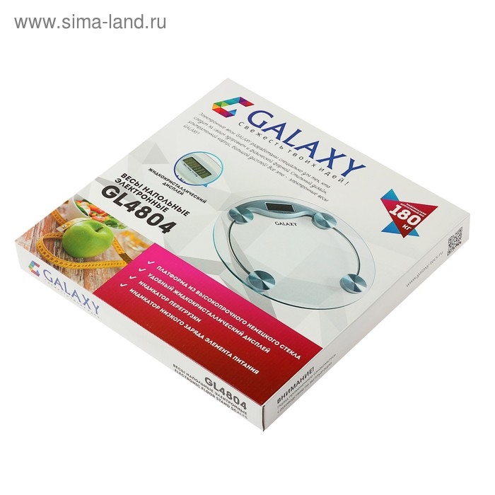 Весы напольные Galaxy GL 4804, электронные, до 180 кг, 3 единицы измерения Весы напольные Galaxy GL 4804, электронные, до 180 кг, 3 единицы измерения