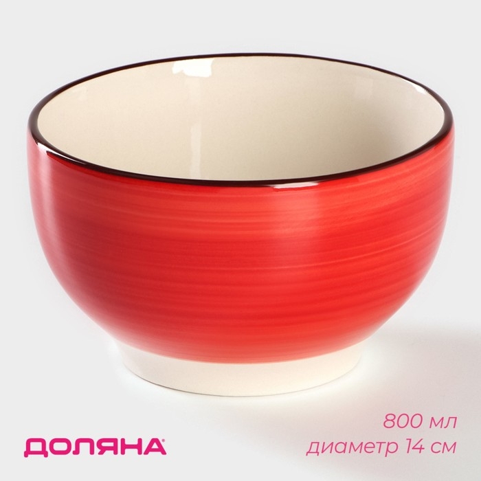 Салатник керамический Доляна «Морской мир», 800 мл, d=14 см, цвет красный Салатник керамический Доляна «Морской мир», 800 мл, d=14 см, цвет красный