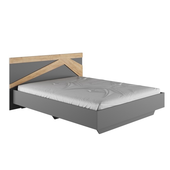 Кровать двуспальная с основанем Теодора, сп/место 1600*2000, Графит/Крафт золотой