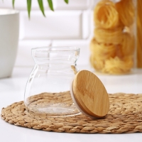 Банка стеклянная для сыпучих продуктов с бамбуковой крышкой «Бамбук», 650 мл, 11×12 см Банка стеклянная для сыпучих продуктов с бамбуковой крышкой «Бамбук», 650 мл, 11×12 см