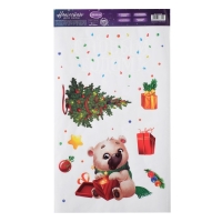 Наклейки новогодние на окна &laquo;Новогодние подарки&raquo;, многоразовые, 20 х 34 см, Новый год