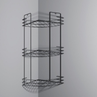 Полка для ванной угловая 3-х ярусная, 19&times;19&times;41 см, цвет хром