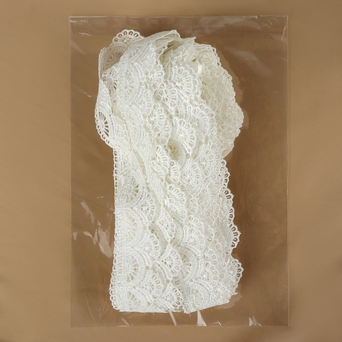 Кружево гипюровое, 35 мм &times; 11 &plusmn; 1 м, цвет айвори