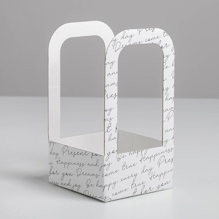 Коробка-переноска для цветов &laquo;Послание&raquo;, 12 см &times; 12 см &times; 22 см