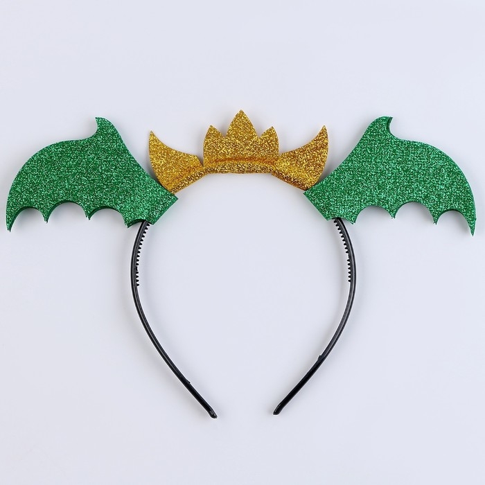 Карнавальный набор &laquo;Зимний дракошка&raquo;, цвет зелёный: крылья, юбка и ободок