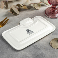 Блюдо фарфоровое прямоугольное с соусником Wilmax Teona, 20&times;12 см, цвет белый