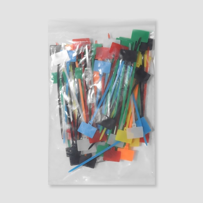 Ценникодержатель-стяжка, набор 100 шт., цвет МИКС 11,5×2 см Ценникодержатель-стяжка, набор 100 шт., цвет МИКС 11,5×2 см