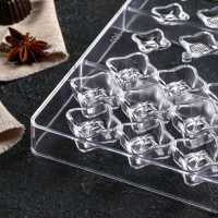 Форма для конфет и шоколада «Блеск», 18 ячеек, 20×12×2,5 см, цвет прозрачный Форма для конфет и шоколада «Блеск», 18 ячеек, 20×12×2,5 см, цвет прозрачный