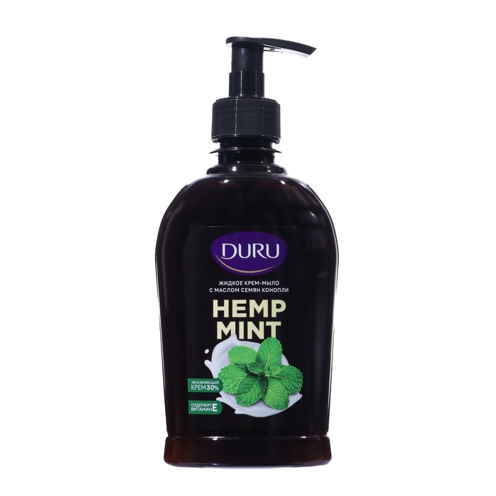 Крем-мыло жидкое DURU Hemp Mint c маслом семян конопли, 300 мл Крем-мыло жидкое DURU Hemp Mint c маслом семян конопли, 300 мл