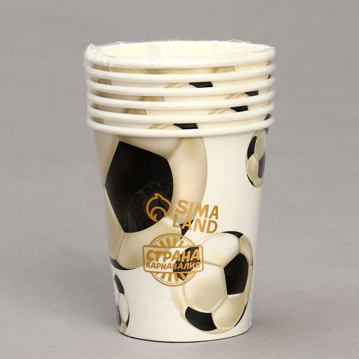 Стакан бумажный &laquo;Футбол&raquo;, в наборе 6 шт.