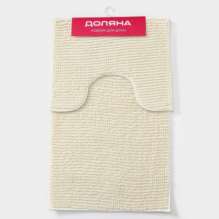 Коврики для ванной и туалета Доляна «Букли», 2 шт: 40×50, 50×80 см, цвет молочный Коврики для ванной и туалета Доляна «Букли», 2 шт: 40×50, 50×80 см, цвет молочный