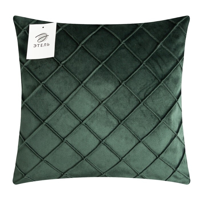 Наволочка декоративная Этель &laquo;Соло&raquo;, цвет изумрудный, размер 43х43 см