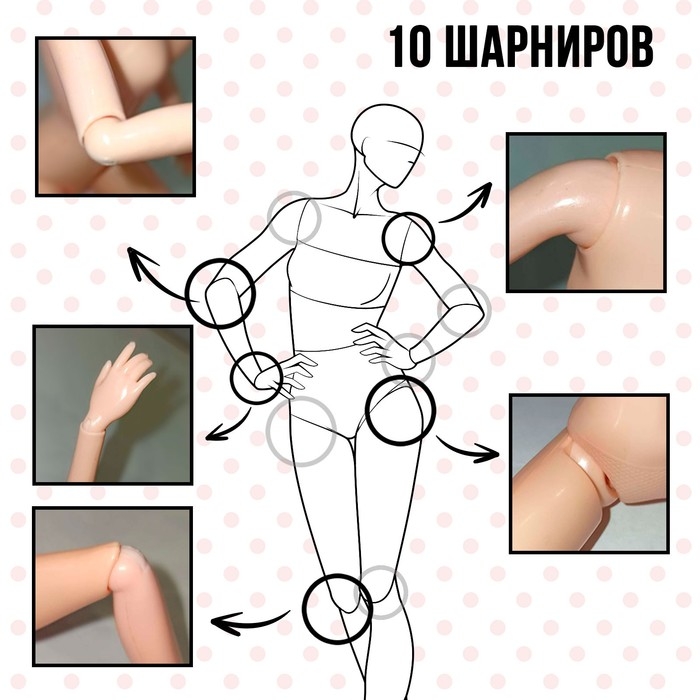 Кукла-модель шарнирная &laquo;Высокая мода&raquo;, красный стиль