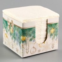 Новогодние салфетки бумажные в коробке &laquo;Ёлка&raquo;, интерьерные, 75 листов, на новый год