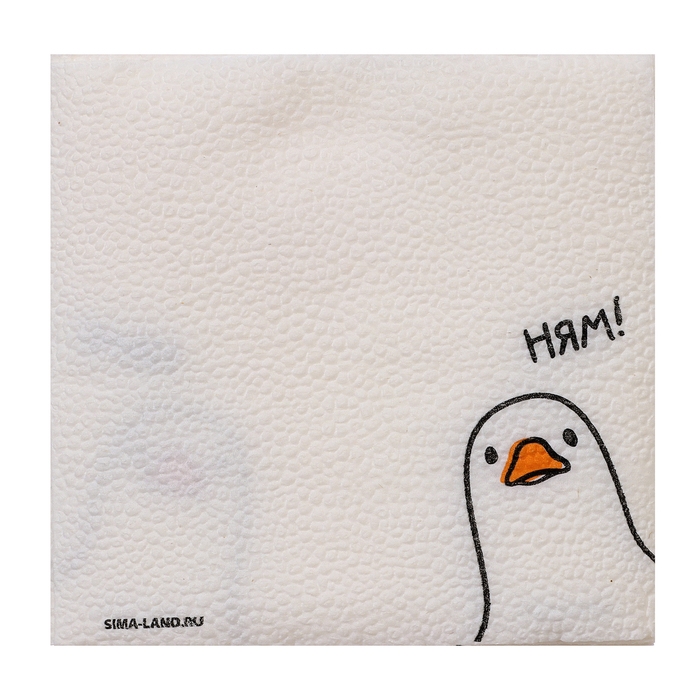 Салфетки бумажные однослойные Салфетки бумажные однослойные "Гусь"ням 24х24 см, набор 20 шт.