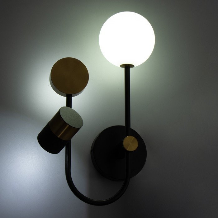 Бра "Антрес" LED 46Вт 3000-6000К черно-золотой 19х18х40 см