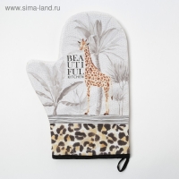 Варежка-прихватка Этель Beautiful kitchen 20х28 см, 100% хлопок, саржа, ватин 250 г/м2