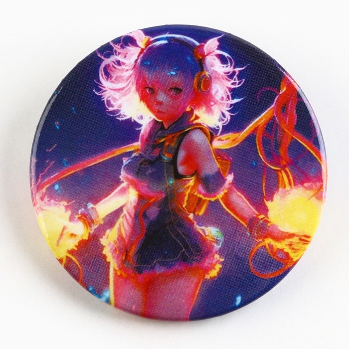 Значок металлический аниме , набор &laquo;Неон&raquo;, d=38 мм, 4 шт.