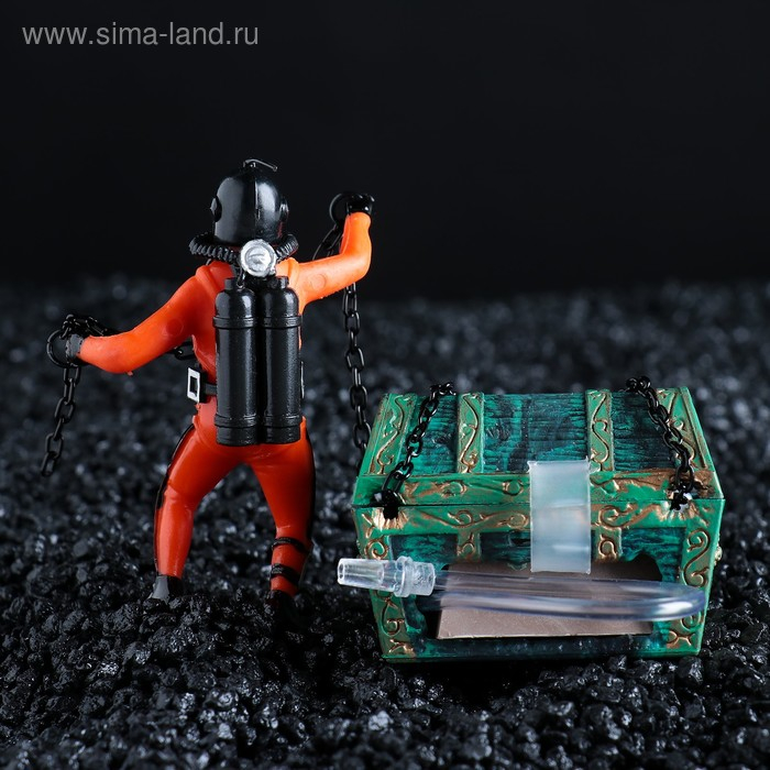 Распылитель подвижный "Аквалангист и сундук сокровищ"