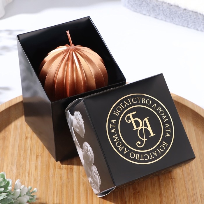 Свеча фигурная Свеча фигурная "Шар граненый", 6,5х6,5 см, бронза, в коробке