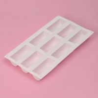 Форма для выпечки Доляна &laquo;Сладости. Батончики&raquo;, силикон, 29,3&times;17,5&times;3,5 см, 9 ячеек (8,3&times;3,2&times;3,5 см), цвет МИКС