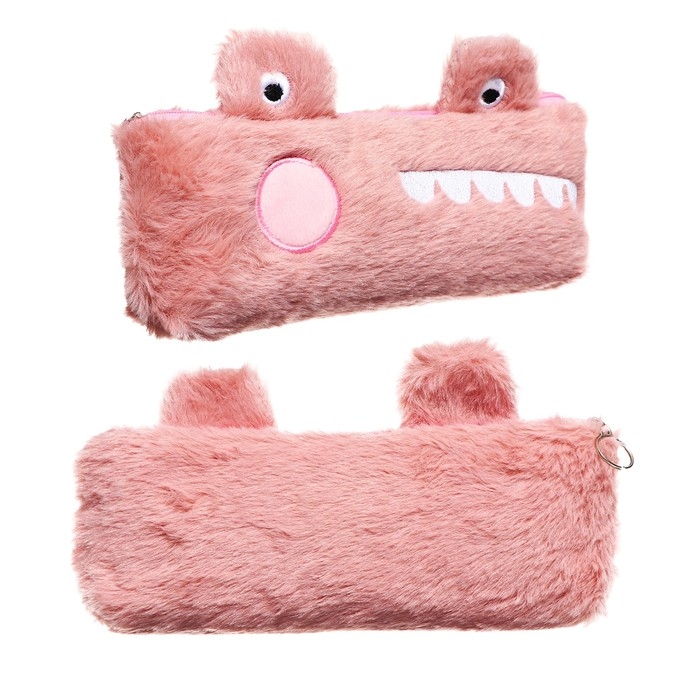 Пенал школьный на молнии Пенал школьный на молнии "Динозаврик" Calligrata, персиковый