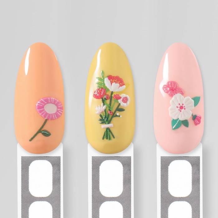 Наклейки для ногтей «Полевые цветы», объёмные, разноцветные Наклейки для ногтей «Полевые цветы», объёмные, разноцветные