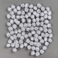 Детали для декора &laquo;Бомбошки с блеском&raquo;, набор 100 шт., размер 1 шт. &mdash; 1 см, цвет бело-серебристый