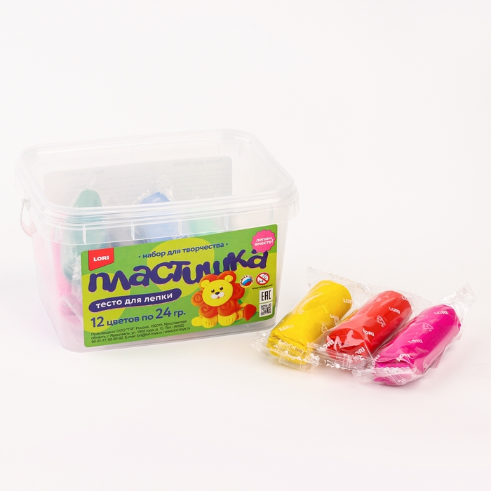 Тесто для лепки &laquo;Пластишка&raquo;, 12 цветов по 24 гр