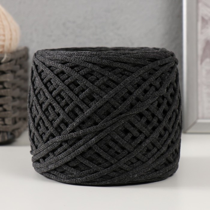 Хлопковый шнур 3 мм 220м/240&plusmn;5 гр Градиент (графит/желтый)