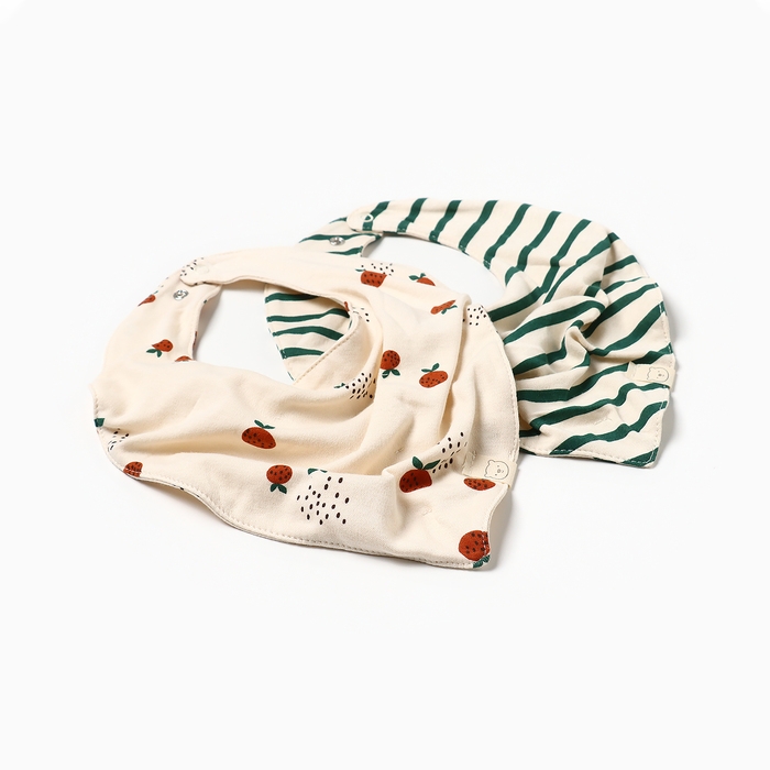 Набор слюнявчиков на кнопках Крошка Я Oranges, 2 шт, молочный Набор слюнявчиков на кнопках Крошка Я Oranges, 2 шт, молочный