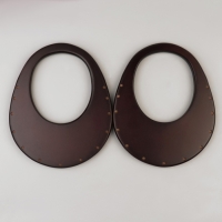 Ручки для сумки деревянные, d = 18 &times; 14,5 / 9 &times; 10,5 см, 2 шт, цвет коричневый