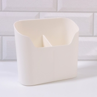 Органайзер для хранения &laquo;Нежность&raquo;, навесной, 2 секции, с клеевой основой, 16,7 &times; 6,9 см, цвет белый