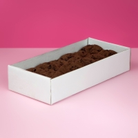 Коробка сборная без печати крышка-дно белая с окном 24 х 11 х 4,5 см