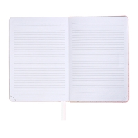 Ежедневник недатированный A5 136 листов, кожзам deVENTE. Elizabeth, твердая обложка с поролоном, перфорация, ляссе, блок 70, розовый Ежедневник недатированный A5 136 листов, кожзам deVENTE. Elizabeth, твердая обложка с поролоном, перфорация, ляссе, блок 70, розовый