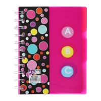 Блокнот на гребне А6, 100 листов, линия, обложка пластик, с разделителями "Стиль", МИКС Блокнот на гребне А6, 100 листов, линия, обложка пластик, с разделителями "Стиль", МИКС