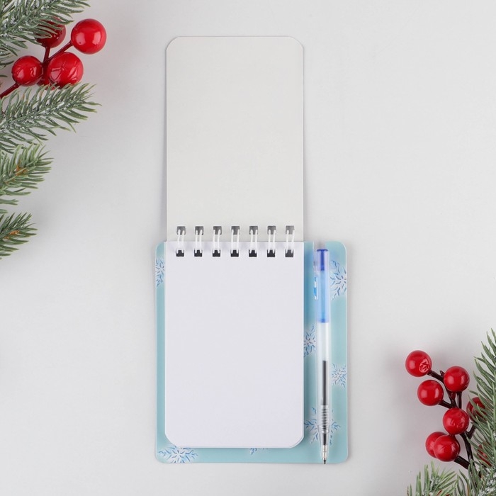 Подарочный набор новогодний &laquo;Исполняю желания&raquo; блокнот и мини ручка, 32 листа