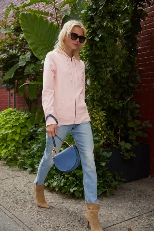 Толстовка на молнии с капюшоном женская BNC Inspire (Organic), розовая, размер S