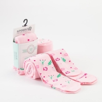 Колготки Крошка Я &laquo;Цветочки&raquo;, цвет розовый, рост 98-104 см