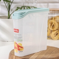 Ёмкость для сыпучих продуктов, 2 л, пластик, прозрачная, крышка МИКС