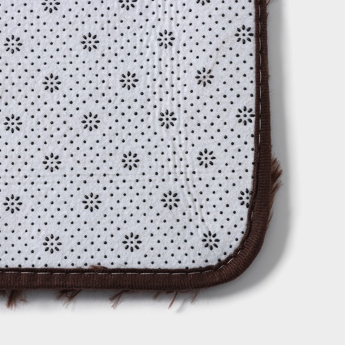 Коврики для ванной и туалета Доляна &laquo;Пушистик&raquo;, 2 шт: 38&times;49 см, 49&times;79 см, цвет коричневый