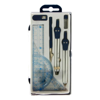 Набор чертежный 9 предметов (2 циркуля - 130 мм, грифель, точилка, рейсфедер, линейка, транспортир, 2 угольника), в пластиковом пенале Набор чертежный 9 предметов (2 циркуля - 130 мм, грифель, точилка, рейсфедер, линейка, транспортир, 2 угольника), в пластиковом пенале